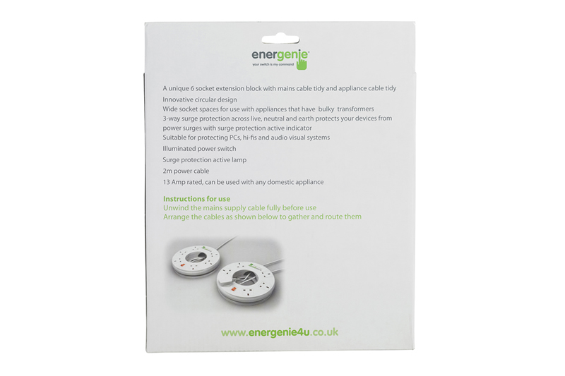 6way Donut Extension Lead ENER006 Energy Saving Products Energenie