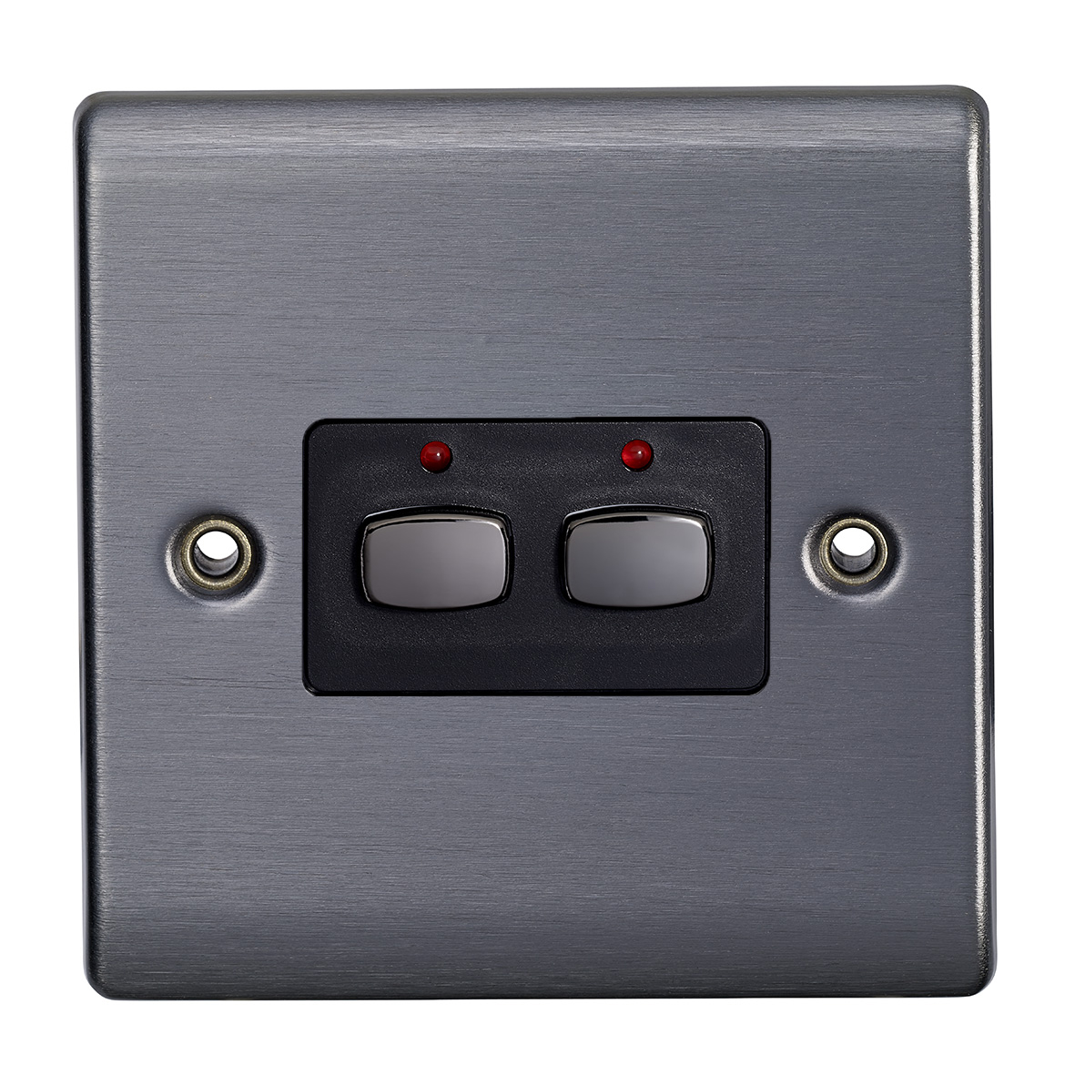 Smart 6mm two gang Light Switch Graphite