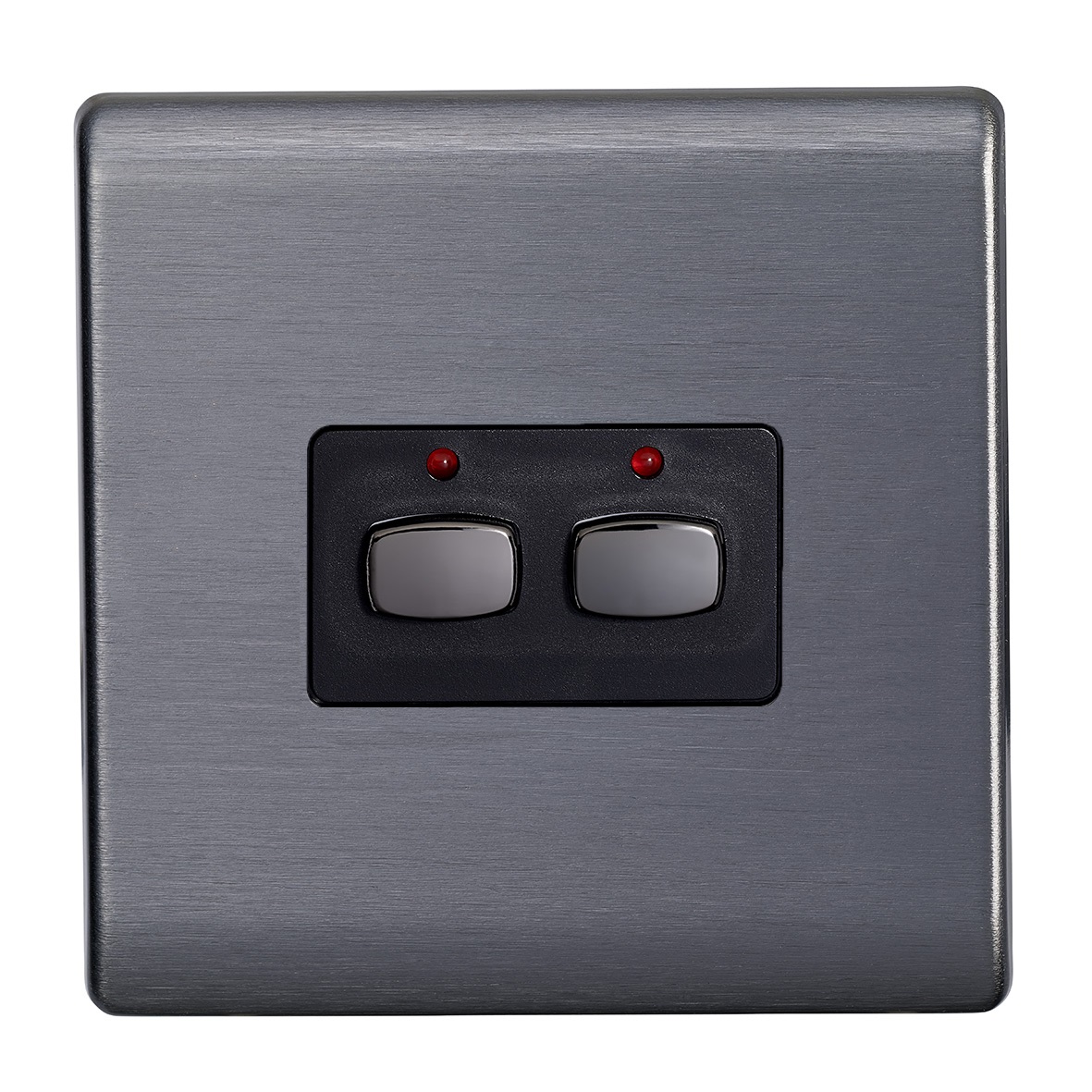 Smart 6mm master/slave two gang Light Switch Graphite